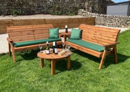 Charles Taylor Trading Six Seater Balmoral Corner set With Round Coffee in Brown - thumbnail 2
