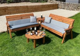 Charles Taylor Trading Six Seater Balmoral Corner set With Round Coffee in Brown - thumbnail 4