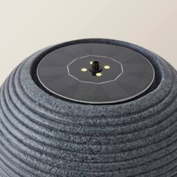 ValueLights Solar Powered Round Ribbed Outdoor Garden Water Fountain Feature in Grey - thumbnail 5