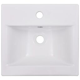 Berkfield Home Built-in Basin 42x39x18 cm Ceramic White - Size: 42 x 39 x 18 cm - thumbnail 4