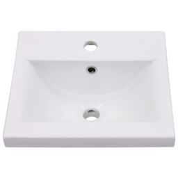 Berkfield Home Built-in Basin 42x39x18 cm Ceramic White - Size: 42 x 39 x 18 cm - thumbnail 3