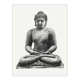 Artery8 Buddha On The Borobudur Drawing Leo Gestel Framed Wall Art Print in White - Size: A4 - thumbnail 3