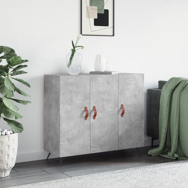 Berkfield Home Sideboard Concrete Grey 90x34x80 cm Engineered Wood - Size: 90 x 34 x 80 cm - image 1