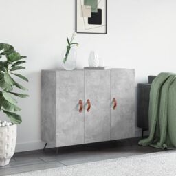 Berkfield Home Sideboard Concrete Grey 90x34x80 cm Engineered Wood - Size: 90 x 34 x 80 cm - thumbnail 1