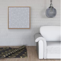 Warren Reed - Designer Geometric Triangle Pattern Framed Canvas in Light Brown - Size: w40 inch x h40 inch - thumbnail 2