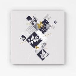 Warren Reed - Designer Abstract Botanical Canvas in Grey - Size: w40 inch x h40 inch - thumbnail 1