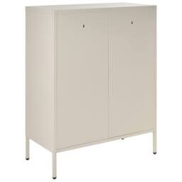 Wyld and Coco Industrial Office Cabinet Beige 2-Door Metal with Locks - thumbnail 5