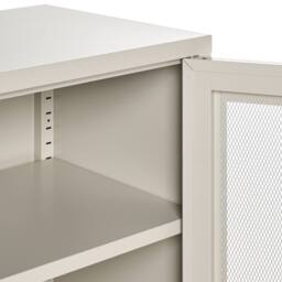 Wyld and Coco Industrial Office Cabinet Beige 2-Door Metal with Locks - thumbnail 6