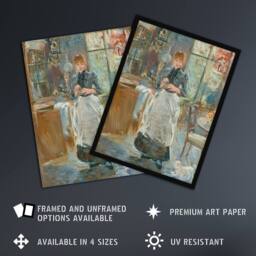 "Artery8 In the Dining Room Oil Painting Morisot Wall Art Poster Print - Size: W18"" x H24""" - thumbnail 2