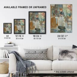 "Artery8 In the Dining Room Oil Painting Morisot Wall Art Poster Print - Size: W18"" x H24""" - thumbnail 3