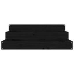 Berkfield Home Planter Black 78x78x27 cm Solid Wood Pine - Size: 78 x 78 x 27 cm - thumbnail 4