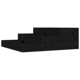 Berkfield Home Planter Black 78x78x27 cm Solid Wood Pine - Size: 78 x 78 x 27 cm - thumbnail 3