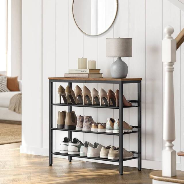 VASAGLE Adjustable Shoe Rack Storage Space-Saving Steel Frame Shelves in Brown - image 1