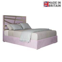 Casani Elveden Upholstered Soft Velvet Pink Metal Designer Bed Frame - Size: Small Double - thumbnail 4