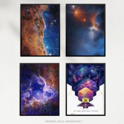Artery8 Pack of 4 NASA James Webb Space Telescope Images Cosmic Cliffs Carina Nebula Stellar Lifecycle 30 Doradus Stars Unframed Wall Art Living Room - thumbnail 5