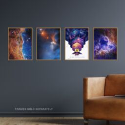 Artery8 Pack of 4 NASA James Webb Space Telescope Images Cosmic Cliffs Carina Nebula Stellar Lifecycle 30 Doradus Stars Unframed Wall Art Living Room - thumbnail 2