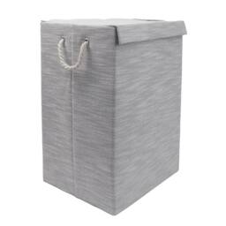 JVL Serena Foldable Laundry Hamper with Lid in Light Grey - thumbnail 1
