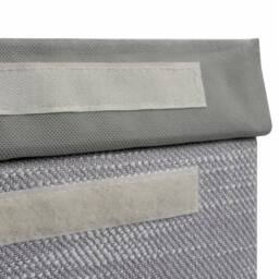JVL Serena Foldable Laundry Hamper with Lid in Light Grey - thumbnail 6