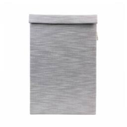 JVL Serena Foldable Laundry Hamper with Lid in Light Grey - thumbnail 2