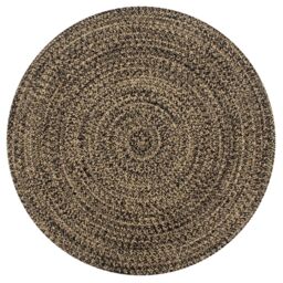 Berkfield Home Handmade Rug Jute Black & Natural 120 cm - Size: 100 cm diameter - thumbnail 1