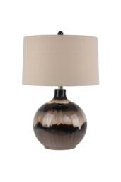 KDMD Sepia Shadows Table Lamp with Linen Shade - Warm Ambient Lighting in Light Brown
