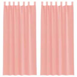 Berkfield Home Voile Curtains with Loops 2 pcs Pink 140x225 cm - thumbnail 2