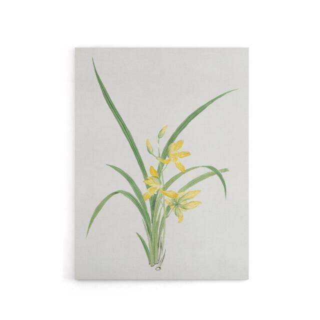 "Artery8 Yellow Lilies Canvas Wall Art Print Vintage Japanese Botanical - Size: W18"" x H24""" - image 1
