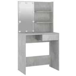 Berkfield Home Dressing Table with LED Concrete Grey 74.5x40x141 cm - thumbnail 6