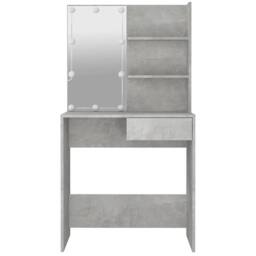 Berkfield Home Dressing Table with LED Concrete Grey 74.5x40x141 cm - thumbnail 8