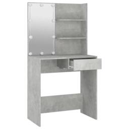 Berkfield Home Dressing Table with LED Concrete Grey 74.5x40x141 cm - thumbnail 7