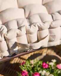 Dibor Traditional Belle Jardinere Red Summer Outdoor Garden Bench Cushion L112cm x W44cm - Size: Large - thumbnail 4