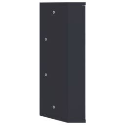 Berkfield Home Corner Bathroom Mirror Cabinet Grey 30x24x60 cm - Size: 30 x 24 x 60 cm - thumbnail 5