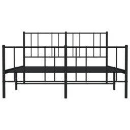 Berkfield Home Metal Bed Frame with Headboard & Footboard Black 160x200 cm - thumbnail 6