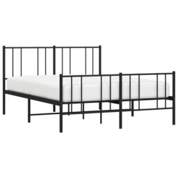 Berkfield Home Metal Bed Frame with Headboard & Footboard Black 160x200 cm - thumbnail 3
