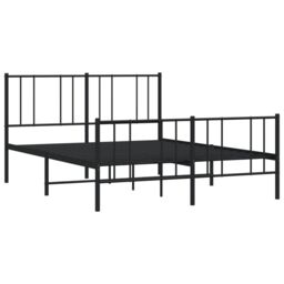 Berkfield Home Metal Bed Frame with Headboard & Footboard Black 160x200 cm - thumbnail 5