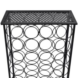 Berkfield Home Wine Rack for 28 Bottles Metal in Black - thumbnail 4