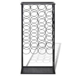Berkfield Home Wine Rack for 28 Bottles Metal in Black - thumbnail 3