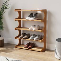 SPETLEK 5 TIERS BAMBOO SHOE RACK in Brown - thumbnail 4