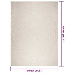 Berkfield Home Rug ZIZUR Cream 240x340 cm Jute Look Indoor & Outdoor - Size: Medium - thumbnail 9