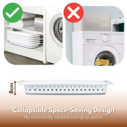 Marco Paul Large Collapsible Laundry Basket Folding Pop Up Washing Bin Clothes Storage in White - thumbnail 6