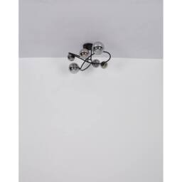 Netlighting Riha Multi Arm Semi Flush Ceiling Lamp Black Smoke Glass Shade 6x G9 - thumbnail 5