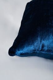 BHS Crushed Velvet Cushion in Navy - Size: 45 cm x 45 cm - thumbnail 3