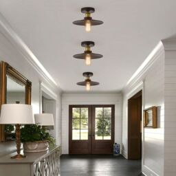 Garwarm 26cm Industrial Aluminum Flush Mount (Set of 2) in Black - thumbnail 6