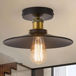 Garwarm 26cm Industrial Aluminum Flush Mount (Set of 2) in Black - thumbnail 7