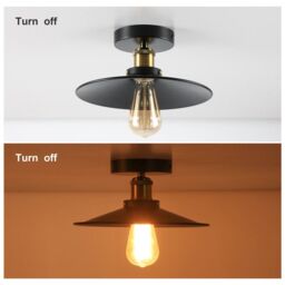 Garwarm 26cm Industrial Aluminum Flush Mount (Set of 2) in Black - thumbnail 8