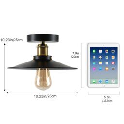 Garwarm 26cm Industrial Aluminum Flush Mount (Set of 2) in Black - thumbnail 4