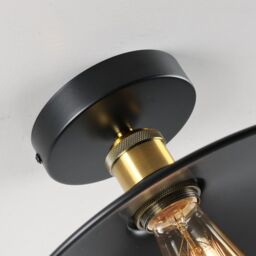 Garwarm 26cm Industrial Aluminum Flush Mount (Set of 2) in Black - thumbnail 2