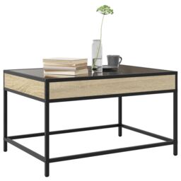 Berkfield Home Coffee Table with Infinity LED Sonoma Oak 70x50x41 cm in Brown - Size: 70 x 50 x 41 cm - thumbnail 5