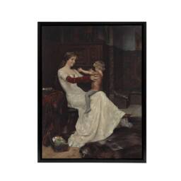 "Artery8 Albert Edelfelt Queen Bianca of Namur With Son Framed Canvas Art Print - Size: W12"" x H16""" - thumbnail 1