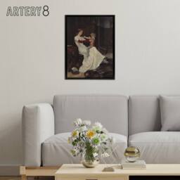 "Artery8 Albert Edelfelt Queen Bianca of Namur With Son Framed Canvas Art Print - Size: W12"" x H16""" - thumbnail 3